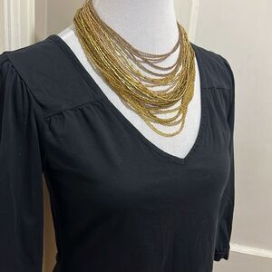 Banana Republic Women's Small Black T Shirt 3/4 sleeve comfy Blouse